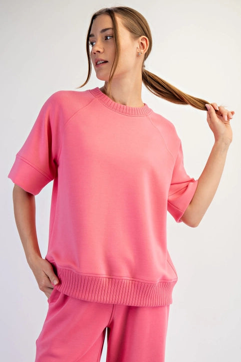 Scuba Rib Short Sleeve Top