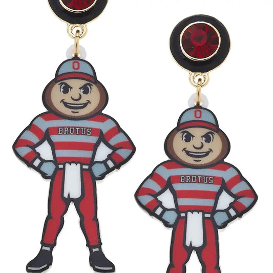 Ohio State Brutus Resin Earrings
