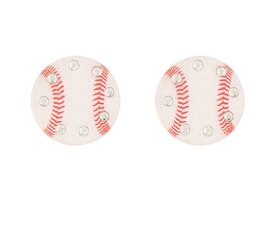 Baseball Pave Stud Earrings