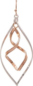 Rose Gold and Silver Twirl Center Earrings