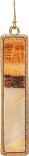 Gold, Brown and Ivory Waterscape Bar Earrings