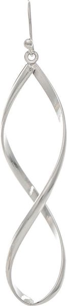 Silver Twisted Open Ellipse Earrings