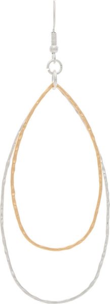 Gold and Silver Delicate Double Teardrop Earrings