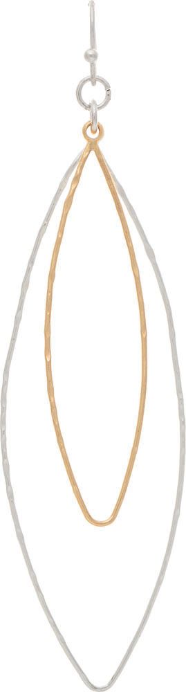 Gold and Silver Delicate Double Ellipse Earrings
