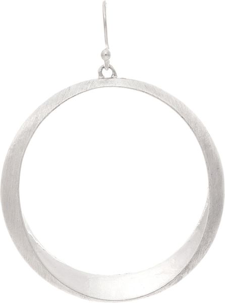 Silver Mobius Twist Circle Earrings