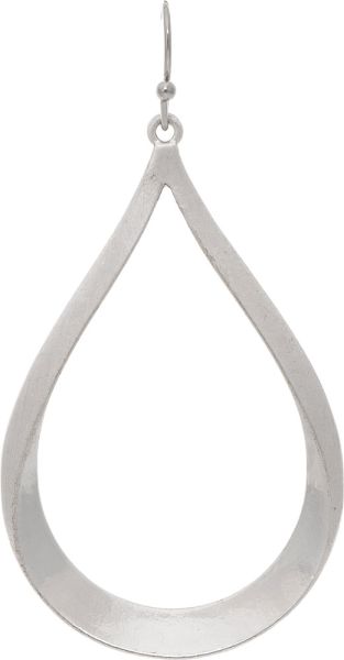 Silver Mobius Twist Teardrop Earrings