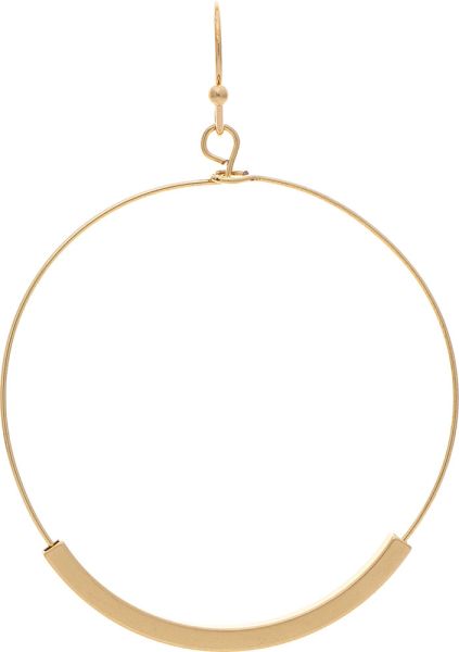 Gold Matte Bar Circle Earrings