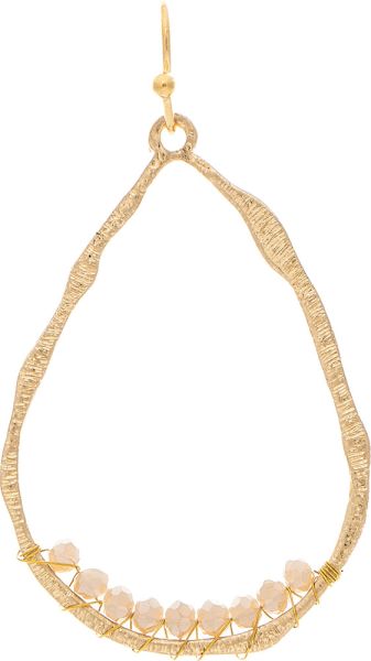 Gold Beaded Texture Teardrop Earrings