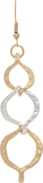 Gold and Silver Triple Ellipse Link Earrings