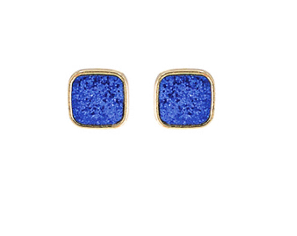 Jeweled Sparkle Square Stud Earrings