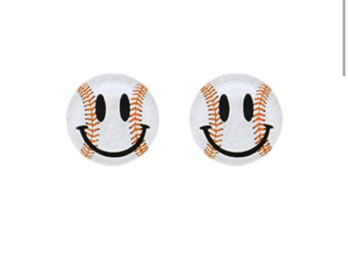 Baseball Glitter Studs