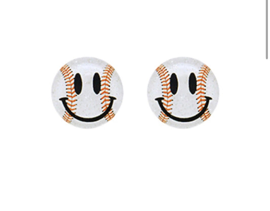 Baseball Glitter Studs