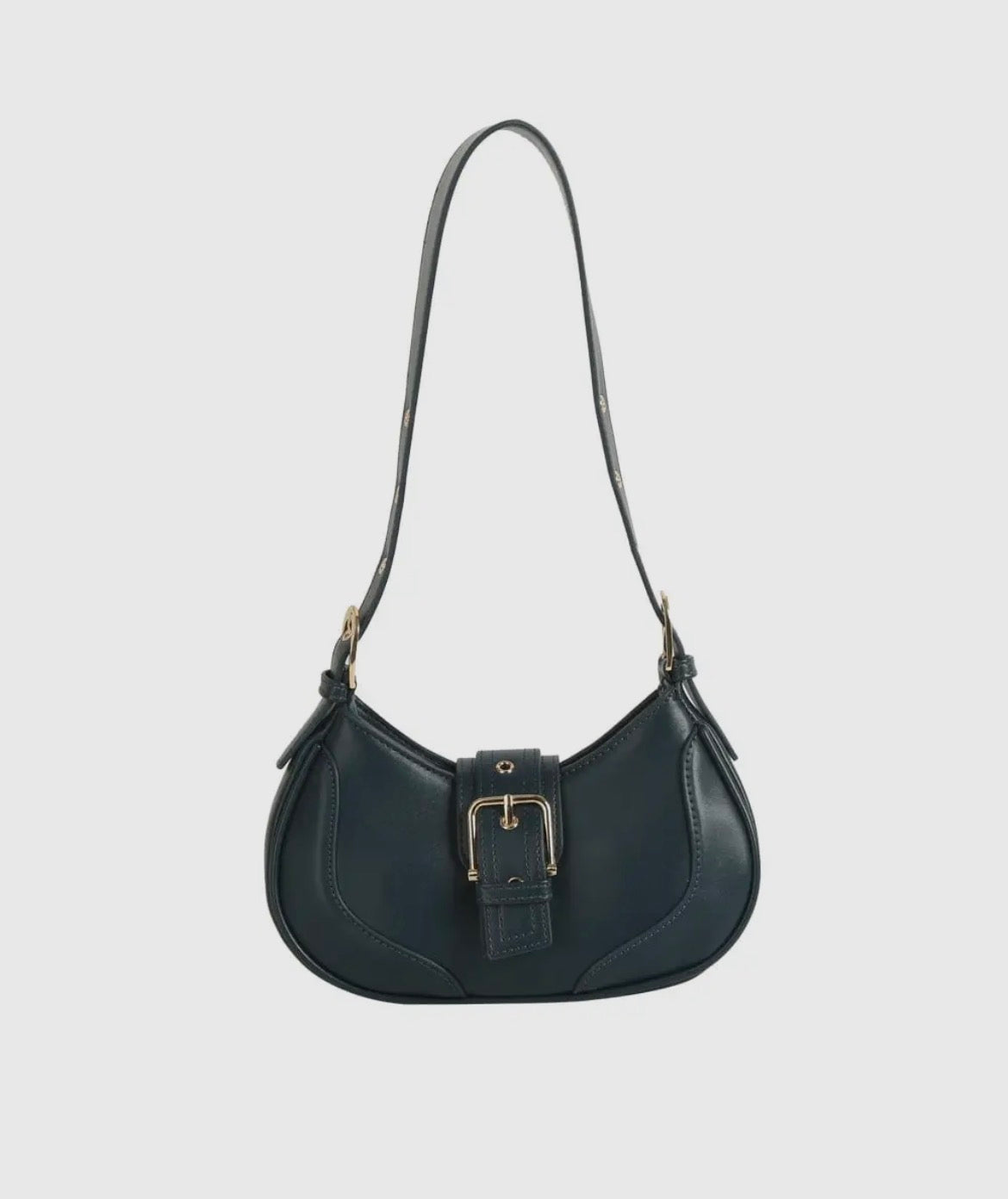 Buckle Baguette Shoulder Bag