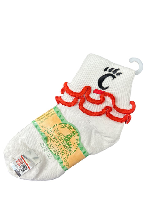 Cincinnati Bearcats Double Ruffle Edge Socks