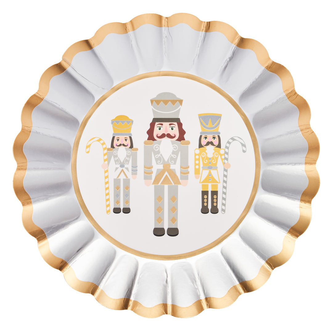 Gilded Nutcracker Scalloped Salad Plate