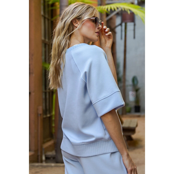 Scuba Rib Short Sleeve Top