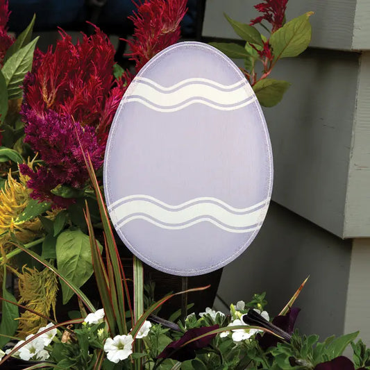 Glitter Lavender Easter Egg Planter Stake