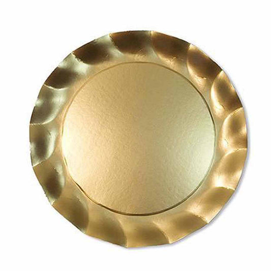 Gold Satin Wavy Salad Plate 8pkg