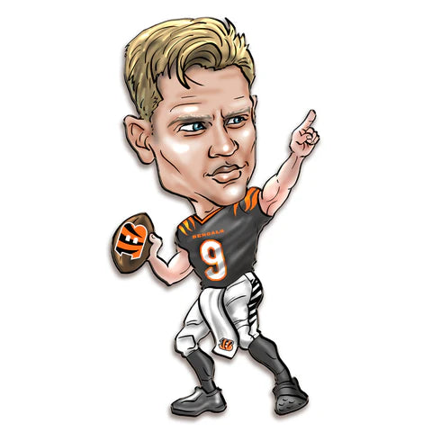 Joe Burrow Metal Art Caricature