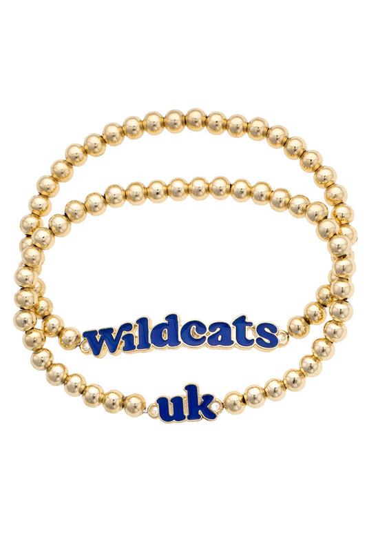 Kentucky Wildcats Ball Bead Bracelet Set of 2