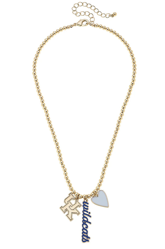 Kentucky Wildcats Ball Bead Charm Necklace