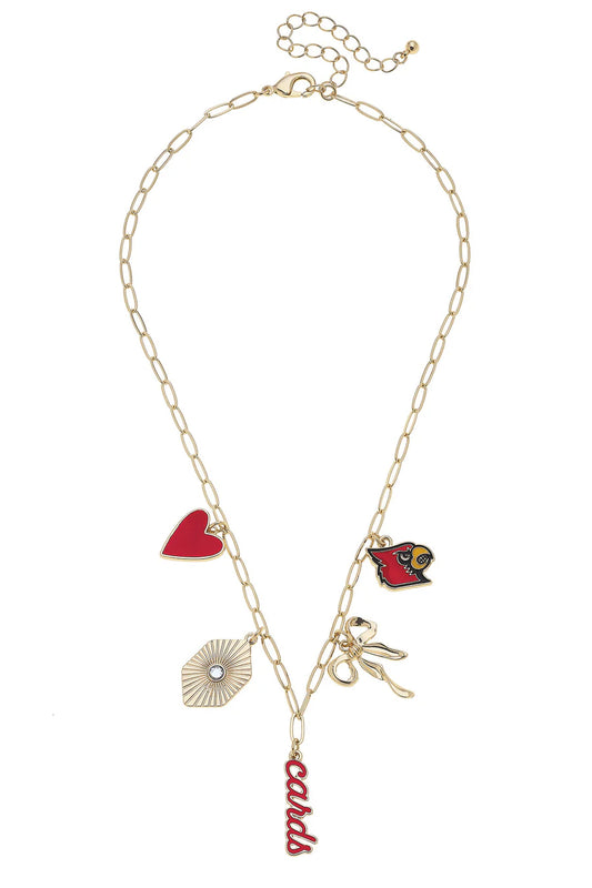 Louisville Cardinals Paper Clip Charm Necklace