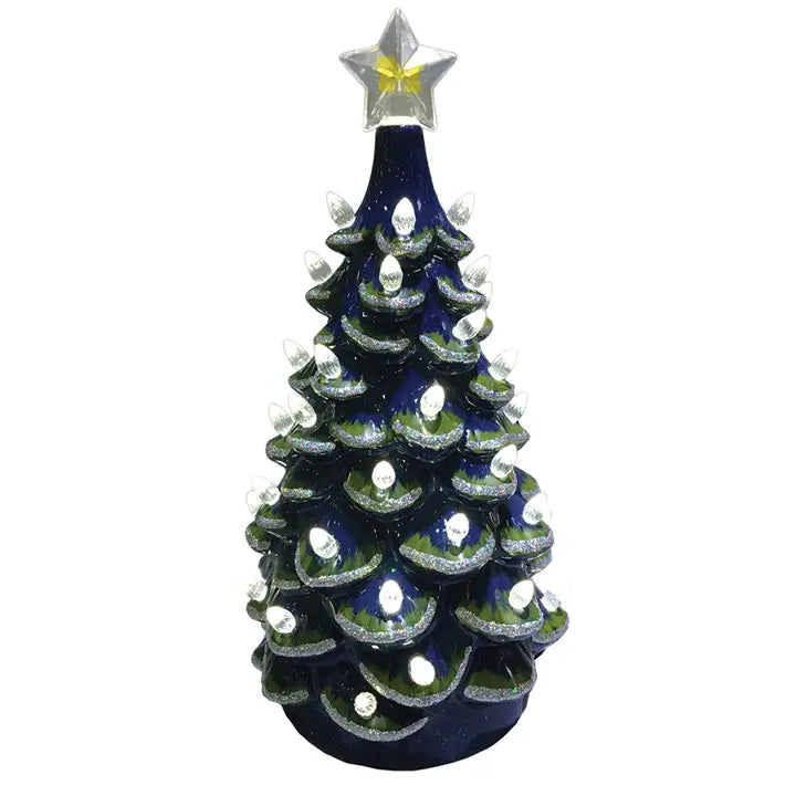 14" Michigan Ceramic Tree with Lights
