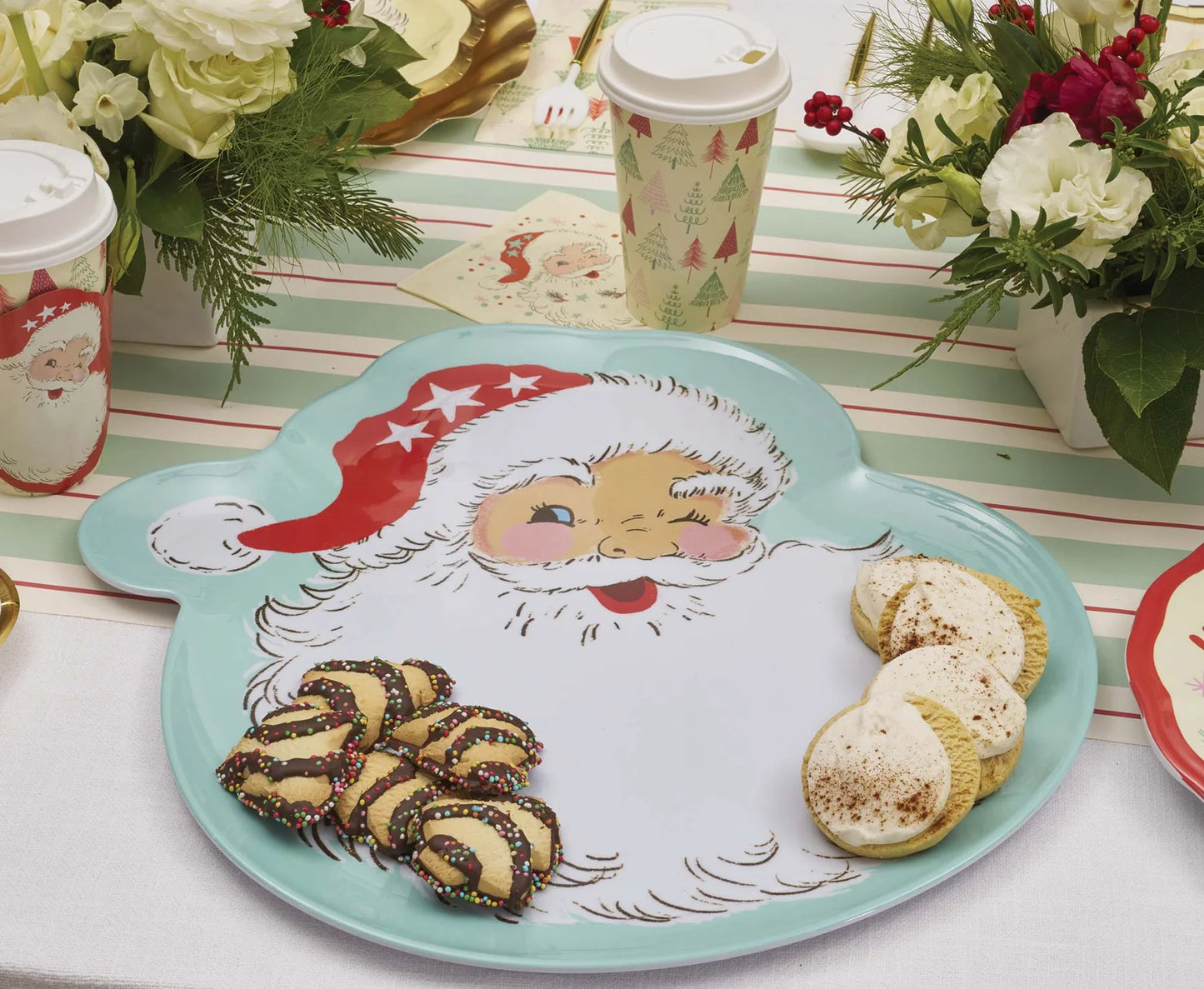 Melamine Shiny Santa Serving Platter