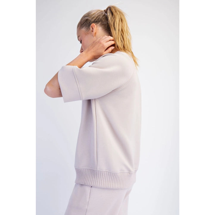 Scuba Rib Short Sleeve Top