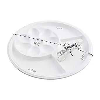 Mud Pie Circa Appetizer and Deviled Egg Platter Set, White, Dish 12" Dia