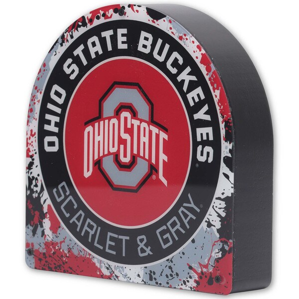 OSU Scarlet and Gray LED Deep Wood Sign