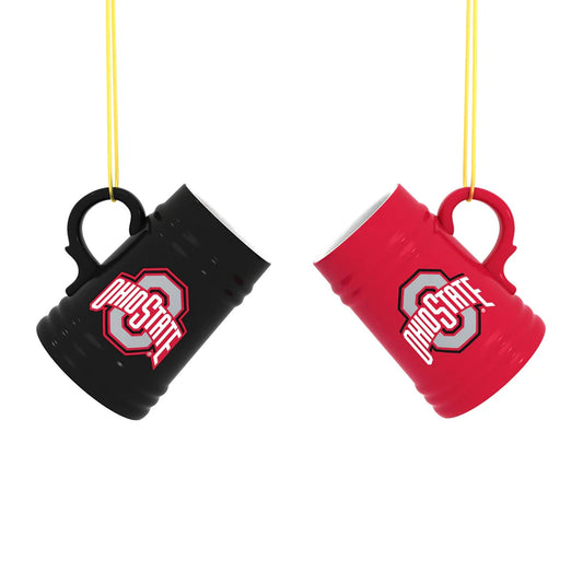 Ohio State Mini Ceramic Stein Ornaments, Set of 2