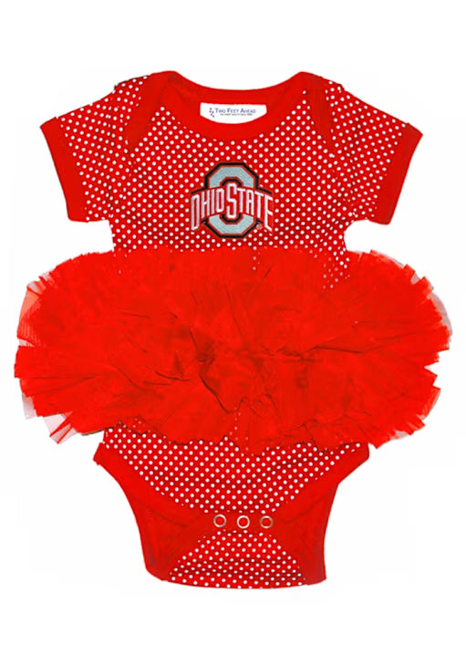Ohio State Buckeyes Red Baby Polka Dot Tutu Onsie
