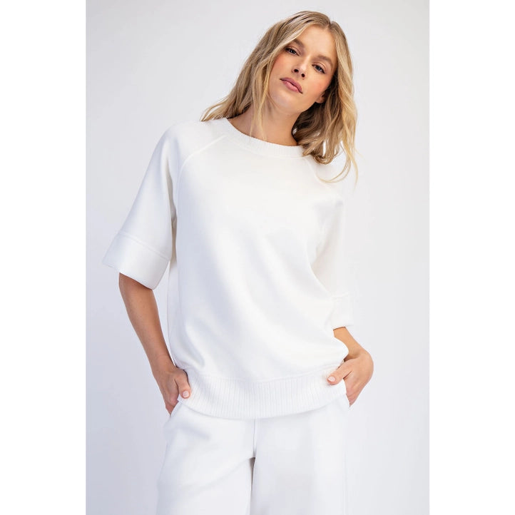 Scuba Rib Short Sleeve Top