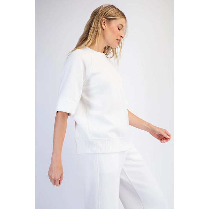 Scuba Rib Short Sleeve Top