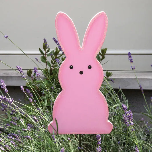 Pink Bunny Planter Stake 12.75"H