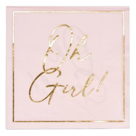 Hey Baby Pink Lunch Napkin 20pkg
