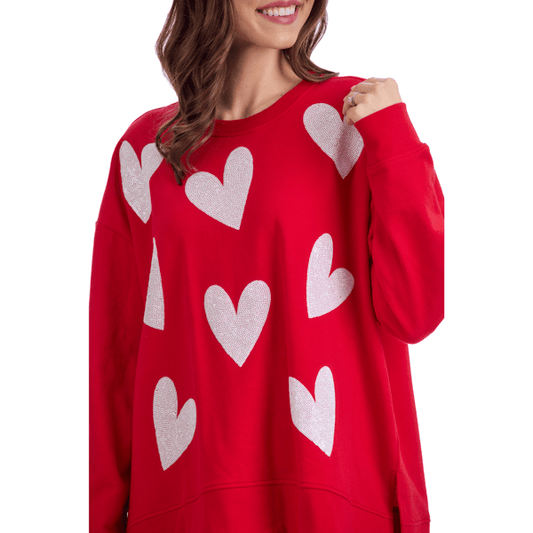 Red Heart Sparkle Sweatshirt