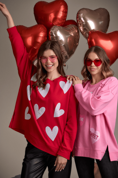 Red Heart Sparkle Sweatshirt