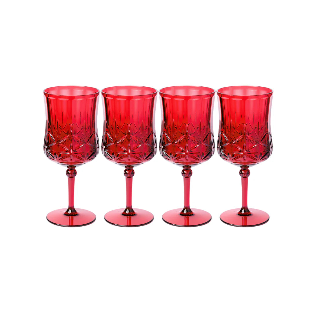 Red Classic Stemmed Wine Glass