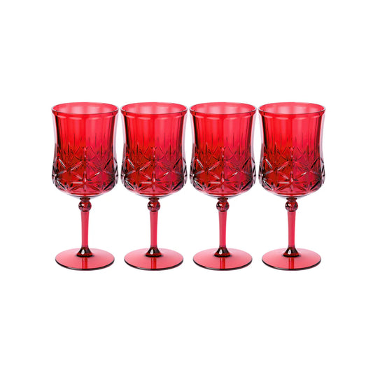 Red Classic Stemmed Wine Glass