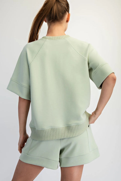 Scuba Rib Short Sleeve Top