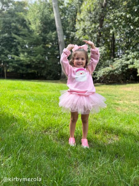 Toddler Pink Santa Rollover Sweater