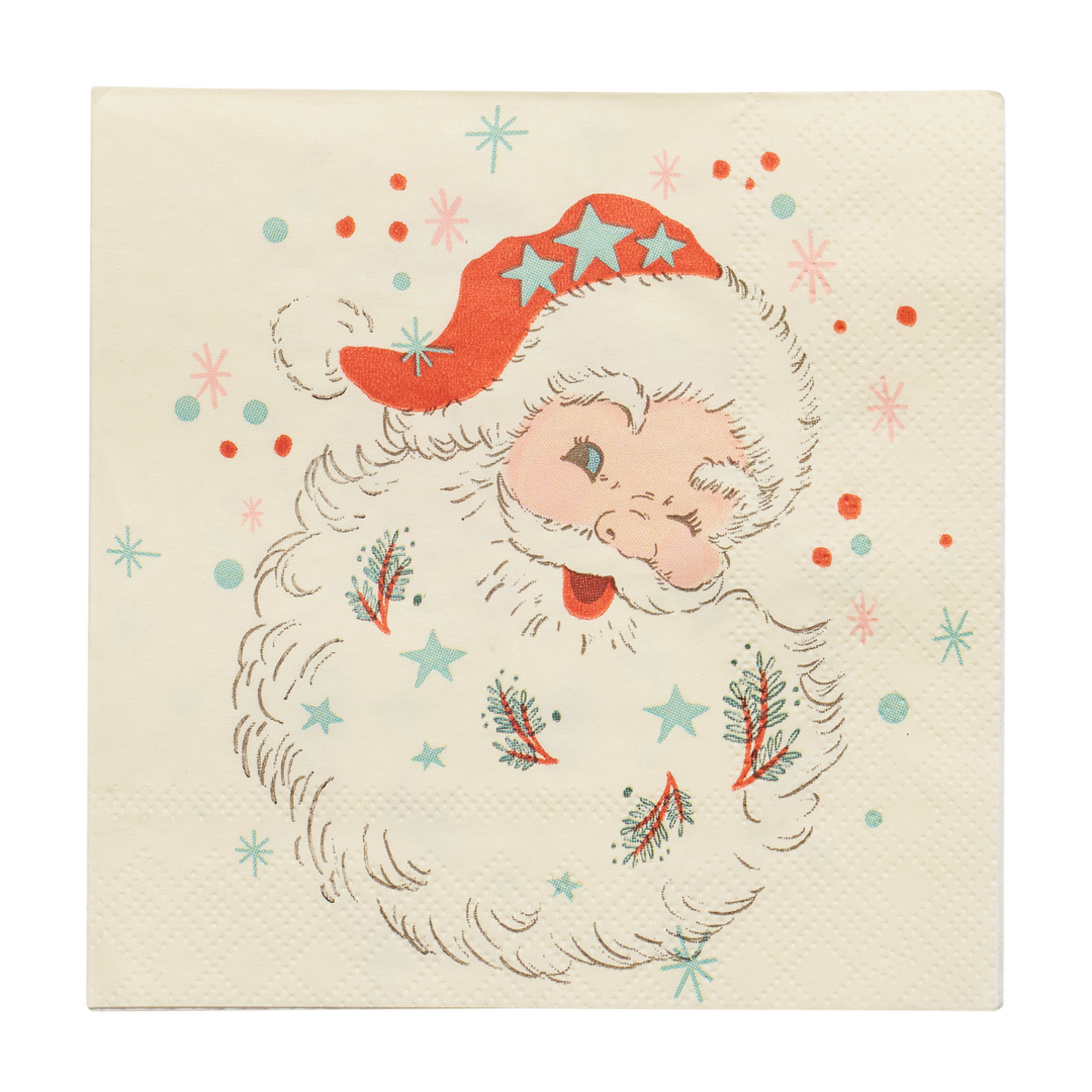 Vintage Santa Cocktail Napkin-20pk