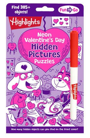 Neon Valentine's Day Hidden Pictures Puzzles