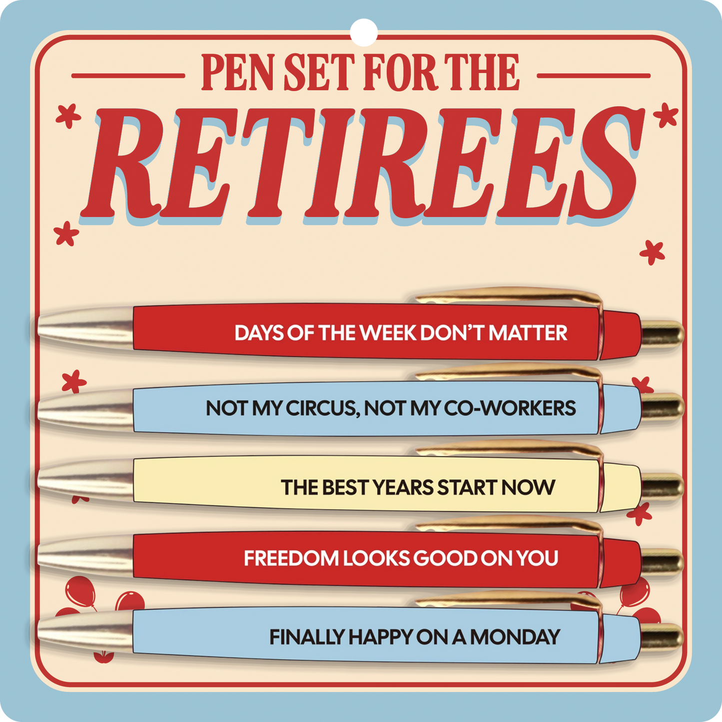 Retirees Pen Set (funny gift, retirement gift, novelty pens)