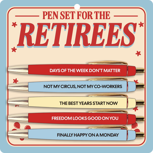 Retirees Pen Set (funny gift, retirement gift, novelty pens)