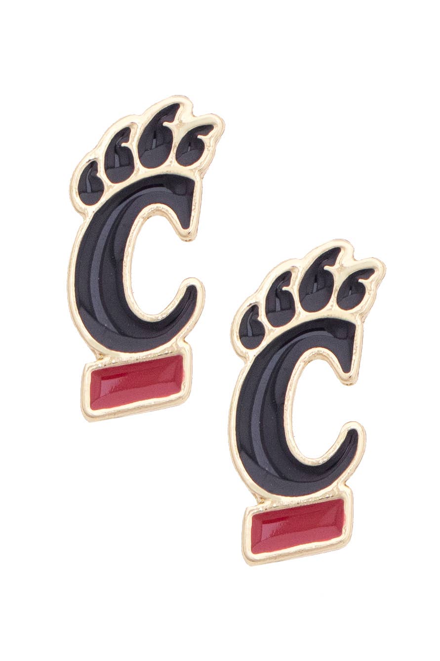 Cincinnati Bearcats Enamel Logo Stud Earrings