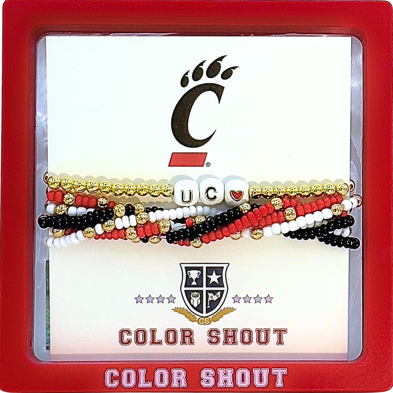 B209 - University of Cincinnati 'Lucky 7' Bracelet Stack