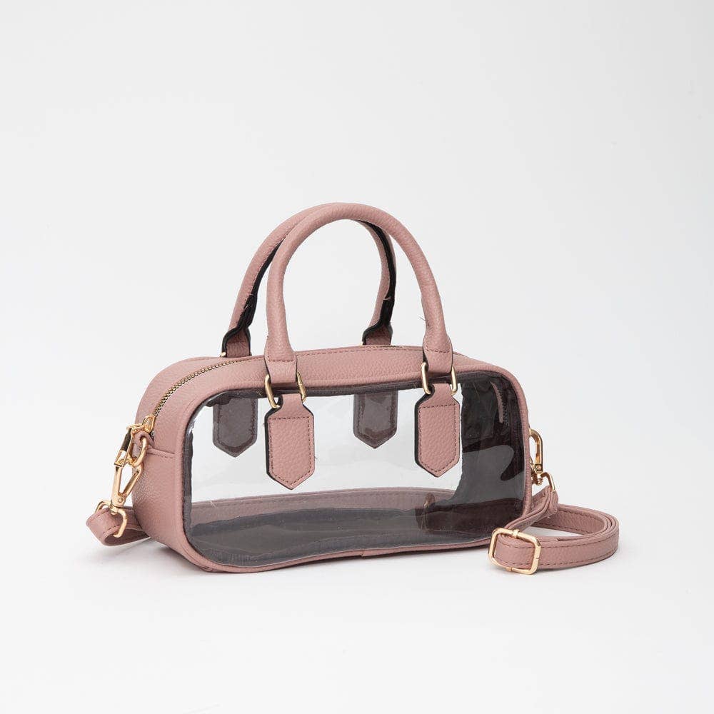 TG10774 Clear Plastic East-West Top Handle/Crossbody Bag